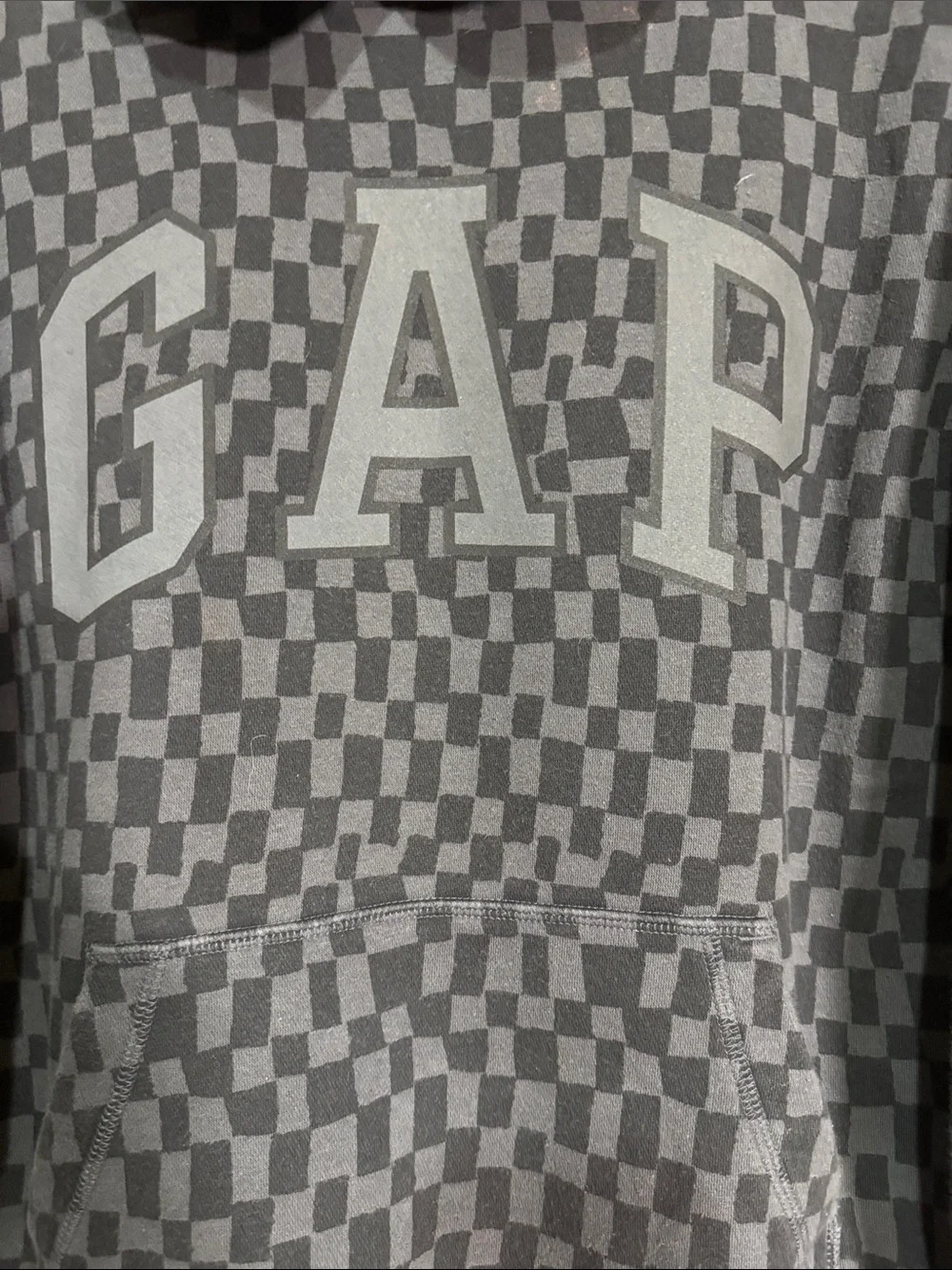 GAP Dark Gray Checkerboard Hoodie & Joggers. Like New. Size Boys XXL.